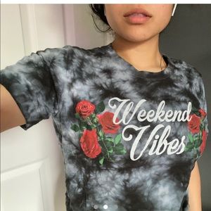 Week end vibes crop top